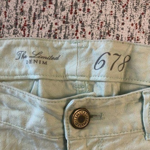The Limited Denim 678 Women Size 6 Ankle Pants Cropped Light Green Casual - Picture 2 of 5